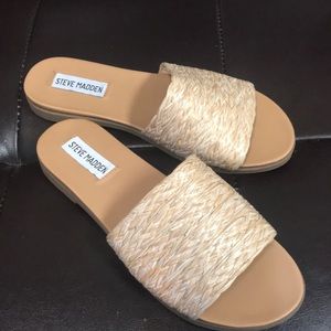 Steve Madden rattan slides